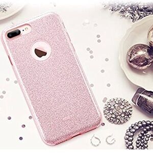 iPhone 7Plus Luxury Rose Gold Glitter Sparkle Case
